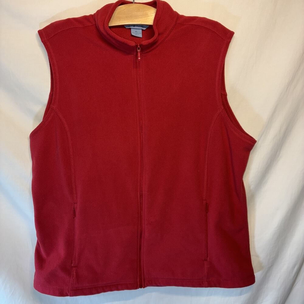 Duluth Trading Co Women's XL Vest Full Zip Fleece Red 2 Side Pockets Front